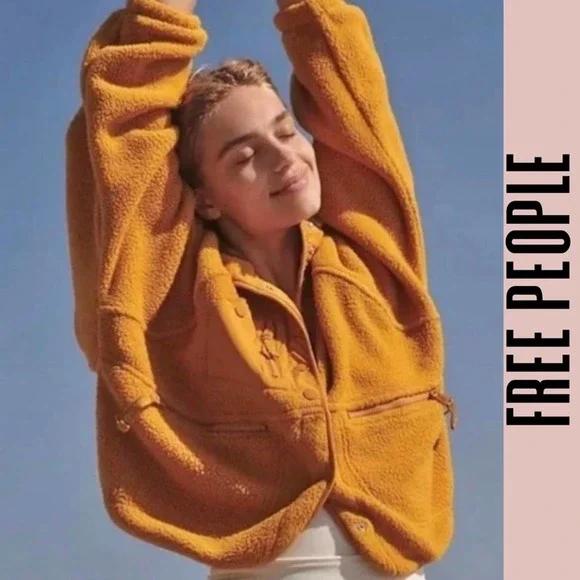 SOLD -D- Free People jacket orange fuzzy - Picture 10 of 16